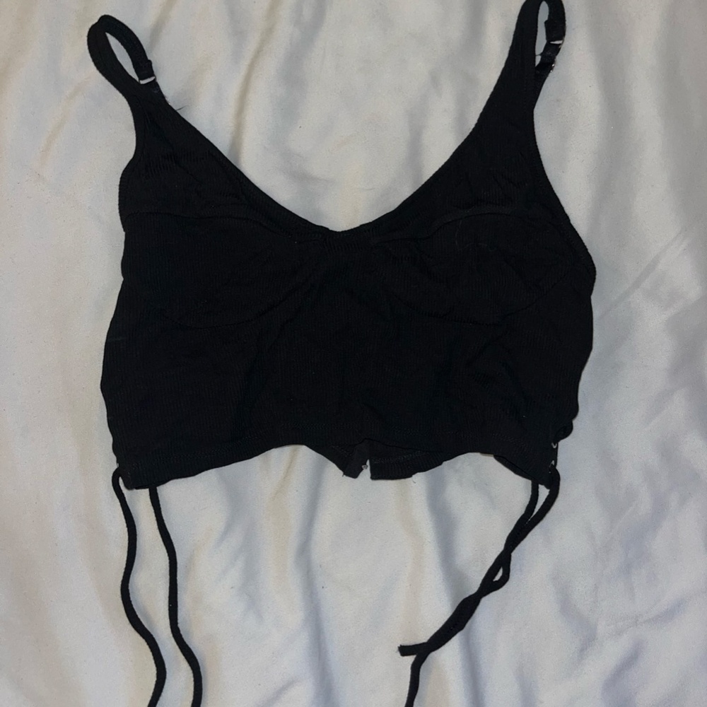 Strappy lace-up y2k inspired black bralette